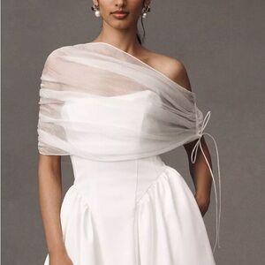 BHLDN Sheer White Wrap NWOT ✨